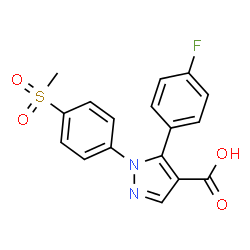 1H-Pyrazole-4-carboxylic acid, 5-(4-fluorophenyl)-1-[4-(Methylsulfonyl)phenyl]-结构式