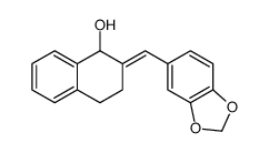 (2E)-2-(1,3-benzodioxol-5-ylmethylidene)-3,4-dihydro-1H-naphthalen-1-ol结构式