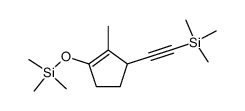 trimethyl((2-methyl-3-((trimethylsilyl)ethynyl)cyclopent-1-en-1-yl)oxy)silane结构式