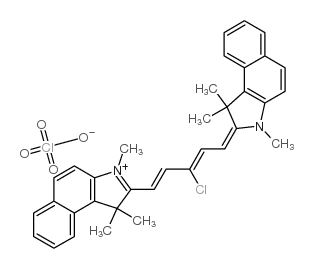 2-[(1E,3Z)-3-氯-5-(1,1,3-三甲基-1,3-二氢-2H-苯并[E]吲哚-2-亚基)-1,3-戊二烯基]-1,1,3-三甲基-1H-苯并[E]吲哚高氯酸盐结构式