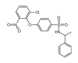 4-(2-chloro-6-nitrophenoxy)-N-(1-phenylethyl)benzenesulfonamide结构式