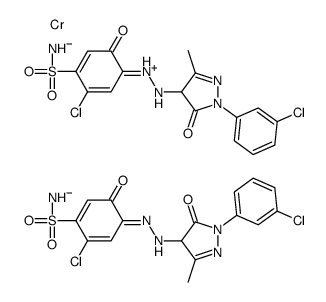 hydrogen bis[2-chloro-4-[[1-(3-chlorophenyl)-4,5-dihydro-3-methyl-5-oxo-1H-pyrazol-4-yl]azo]-5-hydroxybenzenesulphonamidato(2-)]chromate(1-) picture