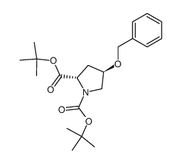 (2S,4R)-di-tert-butyl 4-(benzyloxy)pyrrolidine-1,2-dicarboxylate结构式