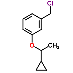 1-(Chloromethyl)-3-(1-cyclopropylethoxy)benzene结构式