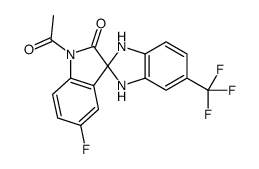 1'-acetyl-5'-fluoro-5-(trifluoromethyl)spiro[1,3-dihydrobenzimidazole-2,3'-indole]-2'-one结构式