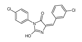 (5Z)-3-(4-chlorophenyl)-5-[(3-chlorophenyl)methylidene]imidazolidine-2,4-dione结构式