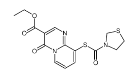 4H-Pyrido(1,2-a)pyrimidine-3-carboxylic acid, 4-oxo-9-((3-thiazolidiny lcarbonyl)thio)-, ethyl ester structure