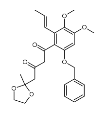 1-[6'-benzyloxy-3',4'-dimethoxy-2'-(prop-1-enyl)phenyl]-4-(2-methyl-1,3-dioxolan-2-yl)butane-1,3-dione Structure