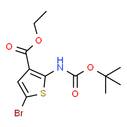 5-溴-2-((叔丁氧基羰基)氨基)噻吩-3-甲酸乙酯结构式