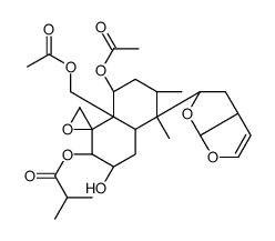 [(2S,3R,4aR,5S,6R,8S,8aR)-5-[(3aS,6aS)-3a,4,5,6a-tetrahydrofuro[2,3-b]furan-5-yl]-8-acetyloxy-8a-(acetyloxymethyl)-3-hydroxy-5,6-dimethylspiro[3,4,4a,6,7,8-hexahydro-2H-naphthalene-1,2'-oxirane]-2-yl] 2-methylpropanoate Structure