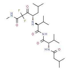 isovaleryl-valyl-valyl-4-amino-2,2-difluoro-N,6-dimethyl-3-oxoheptanamide Structure