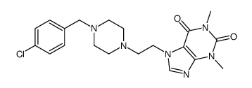 7-[2-[4-[(4-Chlorophenyl)methyl]-1-piperazinyl]ethyl]theophyline结构式