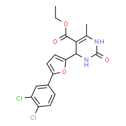 ethyl 4-[5-(3,4-dichlorophenyl)furan-2-yl]-6-methyl-2-oxo-1,2,3,4-tetrahydropyrimidine-5-carboxylate结构式