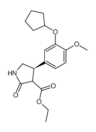 (4R)-ethyl 4-(3-(cyclopentyloxy)-4-methoxyphenyl)-2-oxopyrrolidine-3-carboxylate Structure