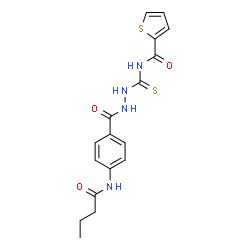 N-({2-[4-(butyrylamino)benzoyl]hydrazino}carbonothioyl)-2-thiophenecarboxamide结构式