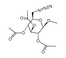 methyl 2,3,4-tri-O-acetyl-6-deoxy-6-azido-β-D-glucopyranoside结构式