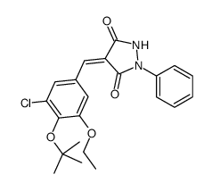 4-[[3-chloro-5-ethoxy-4-[(2-methylpropan-2-yl)oxy]phenyl]methylidene]-1-phenylpyrazolidine-3,5-dione Structure