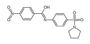 4-nitro-N-(4-pyrrolidin-1-ylsulfonylphenyl)benzamide结构式