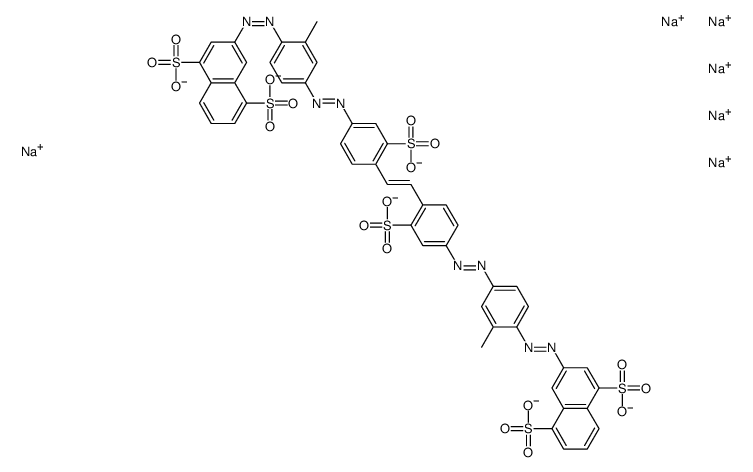 3,3'-[1,2-Ethenediylbis[(3-sulfo-4,1-phenylene)azo(2-methyl-4,1-phenylene)azo]]bis(1,5-naphthalenedisulfonic acid)hexasodium salt结构式