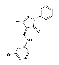 5-methyl-2-phenyl-2H-pyrazole-3,4-dione 4-[(3-bromo-phenyl)-hydrazone] Structure