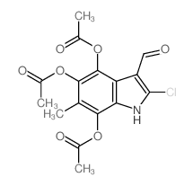 1H-Indole-3-carboxaldehyde,4,5,7-tris(acetyloxy)-2-chloro-6-methyl- structure