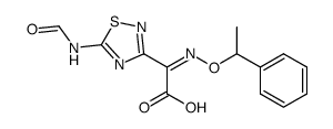 2-(1-Phenylethoxyimino)-2-(5-formamido-1,2,4-thiadiazol-3-yl)acetic acid Structure