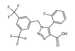 1-(3,5-bis-trifluoromethyl-benzyl)-5-(2-fluoro-phenyl)-1H-[1,2,3]triazole-4-carboxylic acid结构式