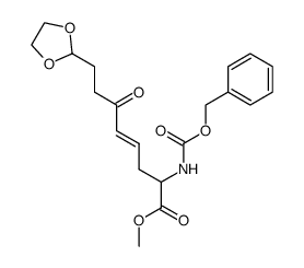 (E)-2-Benzyloxycarbonylamino-8-[1,3]dioxolan-2-yl-6-oxo-oct-4-enoic acid methyl ester Structure