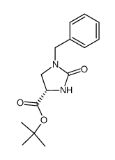 tert.-butyl (4S)-1-benzyl-2-oxo-imidazolidine-4-carboxylate结构式