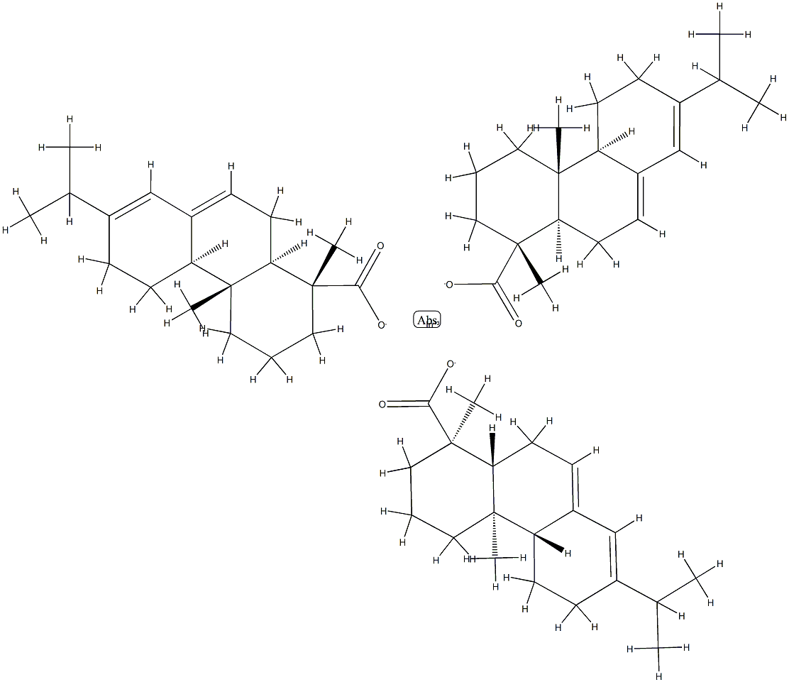 indium tris[1R-(1α,4aβ,4bα,10aα)]-1,2,3,4,4a,4b,5,6,10,10a-decahydro-7-isopropyl-1,4a-dimethylphenanthren-1-carboxylate structure