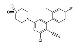 2-chloro-6-(1,1-dioxo-1,4-thiazinan-4-yl)-4-(4-fluoro-2-methylphenyl)pyridine-3-carbonitrile结构式