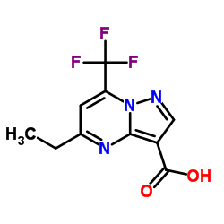5-ETHYL-7-TRIFLUOROMETHYL-PYRAZOLO[1,5-A]-PYRIMIDINE-3-CARBOXYLIC ACID结构式