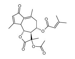 3-Methyl-2-butenoic acid 3-(acetyloxy)-2,3,3a,4,5,7,9a,9b-octahydro-3,6,9-trimethyl-2,7-dioxoazuleno[4,5-b]furan-4-yl ester Structure