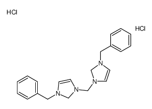 3-benzyl-1-[(3-benzyl-1,2-dihydroimidazol-1-ium-1-yl)methyl]-1,2-dihydroimidazol-1-ium,dichloride Structure