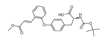 3-{2-[4-(2-tert-butoxycarbonylamino-2-carboxyethyl)-phenoxy]-phenyl}-acrylic acid methyl ester结构式