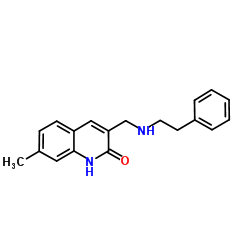 7-Methyl-3-{[(2-phenylethyl)amino]methyl}-2(1H)-quinolinone结构式