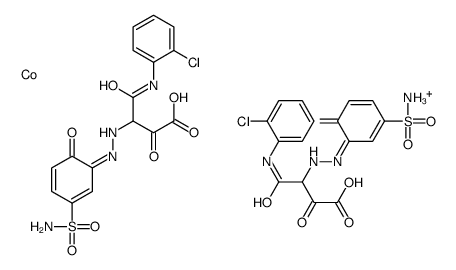 hydrogen bis[2-[[5-(aminosulphonyl)-2-hydroxyphenyl]azo]-N-(2-chlorophenyl)-3-oxobutyramidato(2-)]cobaltate(1-) Structure