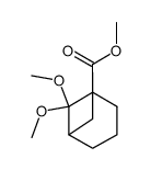 6,6-Dimethoxy-bicyclo-<1.1.3>-heptan-carbonsaeure-(1)-methylester Structure