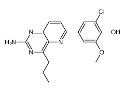 4-n-propyl-6-(3-chloro-4-hydroxy-5-methoxyphenyl)pyrido[3,2-d]pyrimidin-2-ylamine Structure