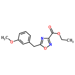 Ethyl 5-(3-methoxybenzyl)-1,2,4-oxadiazole-3-carboxylate结构式