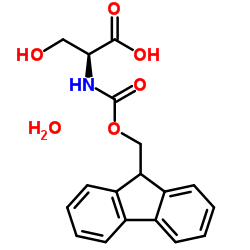 N-[(9H-Fluoren-9-ylmethoxy)carbonyl]-L-serine hydrate (1:1) structure