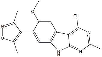 4-(4-chloro-6-methoxy-2-methyl-9H-pyrimido[4,5-b]indol-7-yl)-3,5-dimethylisoxazole结构式