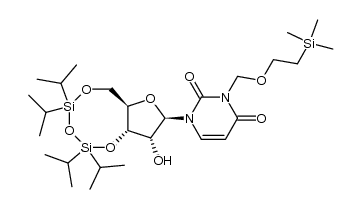 3-N-(trimethylsilyl)ethoxymethyl-3',5'-O-(tetraisopropyldisiloxane-1,3-diyl)uridine Structure