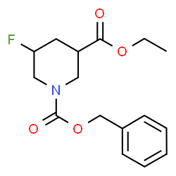 1-benzyl 3-ethyl 5-fluoropiperidine-1,3-dicarboxylate结构式