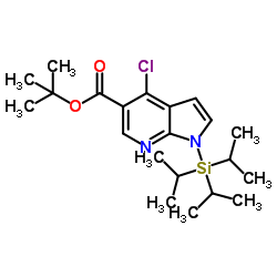 tert-Butyl4-chloro-1-(triisopropylsilyl)-1H-pyrrolo[2,3-b]pyridine-5-carboxylate Structure