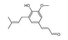 (E)-3-[4-Hydroxy-3-methoxy-5-(3-methyl-2-butenyl)phenyl]propenal Structure