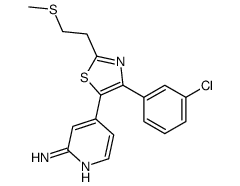 4-[4-(3-chlorophenyl)-2-(2-methylsulfanylethyl)-1,3-thiazol-5-yl]pyridin-2-amine Structure