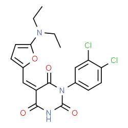 2,4,6(1H,3H,5H)-Pyrimidinetrione,1-(3,4-dichlorophenyl)-5-[[5-(diethylamino)-2-furanyl]methylene]- picture