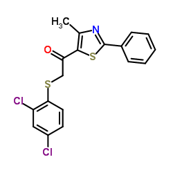 2-[(2,4-Dichlorophenyl)sulfanyl]-1-(4-methyl-2-phenyl-1,3-thiazol-5-yl)ethanone Structure