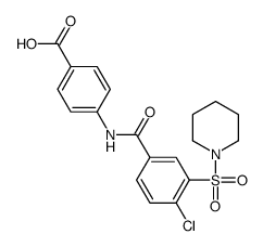 4-[(4-chloro-3-piperidin-1-ylsulfonylbenzoyl)amino]benzoic acid结构式